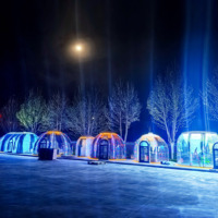 Kits de maison et de tente en dôme en polycarbonate de haute qualité-3m à grandes tailles pour glamping avec salle de bain et salon
