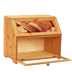Boîte à pain en bambou à double couche, grande capacité, style campagnard pour la cuisine - Product Image 4
