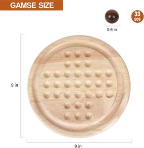 Juego de <span class=keywords><strong>Solitario</strong></span> de Madera, Tablero de <span class=keywords><strong>Solitario</strong></span> Clásico, Diseño de Madera Premium, Rompecabezas de Estrategia para un Jugador - Product Image 3