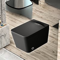 WC intelligent suspendu, bidet européen, cuvette carrée en céramique sans rebord, siège chauffant, télécommande incluse, équipement sanitaire, chasse d'eau à siphon en P