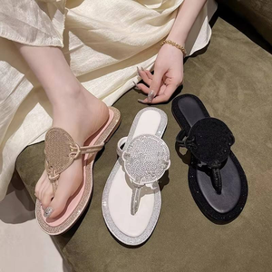 Sandalias Planas de Cuero para Mujer, Diseño 2026, con Tira de Rhinolite, Frescas, para Verano y Playa - Product Image 3