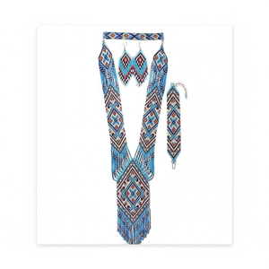 ชุดเครื่องประดับลูกปัดเมล็ดแก้วสไตล์โบฮีเมียนของผู้หญิงชุดเครื่องประดับสร้อยคองานแต่งงานชายหาดในฤดูร้อนสไตล์โบฮีเมียน - Product Image 1