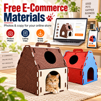Vente en gros OEM : Maisonnette pour animaux en feutre, portable, pour intérieur, pliable, avec poignée, couleur et taille personnalisables, emballage inclus