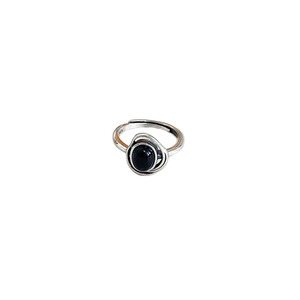 S925 Sterling Silver Oval Agate Open <b>Ring</b> Black And Green Gemstone Bezel Setting Geometric Design Everyday Wear Jewelry - Product Image 5