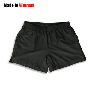 Short de fitness taille moyenne à séchage rapide personnalisé en toile extensible dans les quatre sens avec méthode de tissage de décoration vintage-non tissé - Product Image 1