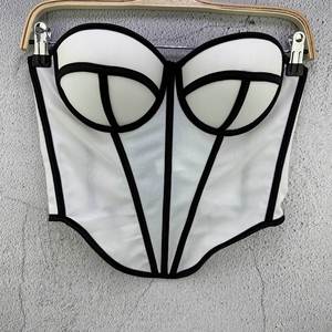 Nouveau débardeur en maille rétro pour femme, respirant, avec bonnets intégrés et baleines, coupe ajustée, tendance - Product Image 1