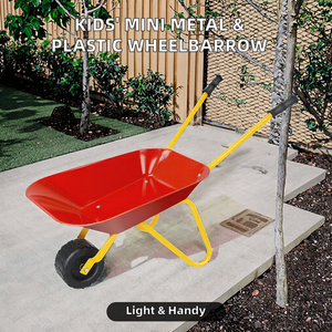 Mini <span class=keywords><strong>brouette</strong></span> de jardin légère pour enfants en métal et plastique avec roues en caoutchouc plein, cadeau idéal pour les enfants pour jouer dans la cour - Product Image 3