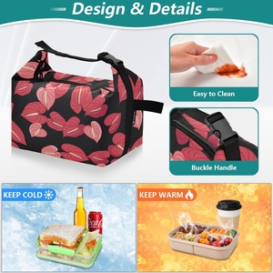 Trending Products 2024 New Arrivals Hawaii Tropical Custom Anthurium Insulated Lunch Bag Thermal Cooler Bag - Product Image 3