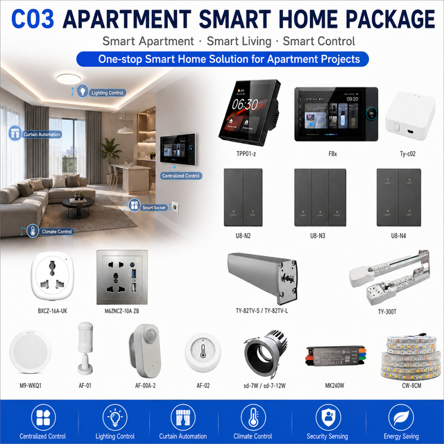 Tuya WiFi Zigbee Apartment Home Automation Kit Smart Switch Curtain Thermostat Sensor Socket Project Supply