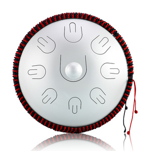 <span class=keywords><strong>Hluru</strong></span> DG9-14 14 pouces, <span class=keywords><strong>Handpan</strong></span> professionnel monocouche en cuivre et acier, Instrument de percussion à langue de cuivre, Clé Ré mineur - Product Image 2