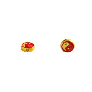 Gold Tai Chi Spacer Beads <b>Red</b> Green Yin Yang Alloy Scattered Beads For DIY Jewelry Making <b>Bracelet</b> Necklace Accessories - Product Image 3