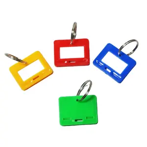 迷你尺寸学生廉价塑料彩色pp钥匙标签塑料钥匙圈标签