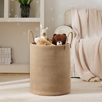 Panier à linge moderne et simple en jute et coton tissé, personnalisé, pour chambre à coucher
