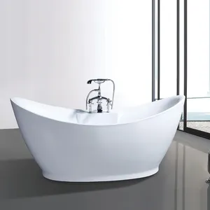 KMRY素材モダンボートシェイプ自立型バスルーム自立型バスタブリバーシブル高品質アクリルバスタブ