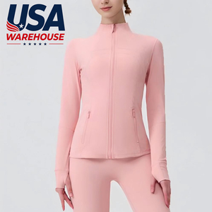 Chaquetas Deportivas de Yoga para Mujer, Transpirables, Sin Costuras, de Secado Rápido, Manga Larga, para Correr, Gimnasio, Spandex/Nylon - Product Image 1
