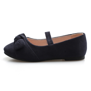 Toddler girls fodera in PU a due strati con fiocco in microfibra fodera elastica su scarpe da balletto piatte causali di base - Product Image 4