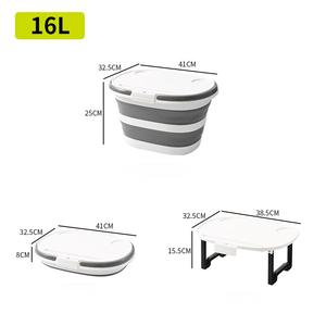 Cubo Geométrico de Plástico para <span class=keywords><strong>Picnic</strong></span> al Aire Libre con Soporte, Soporte Plegable para Teléfono Móvil, Contenedor de Almacenamiento y Organización de Ropa Sucia - Product Image 3