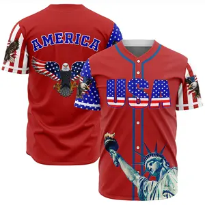 Custom USA Stars And Stripes Liberty Baseball Jersey Comfortable Breathable Mans Baseball Shirts Wholesale Baseball Team Uniform