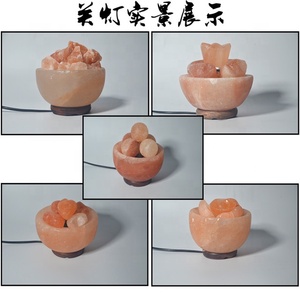 Lampes en <span class=keywords><strong>sel</strong></span> <span class=keywords><strong>de</strong></span> l'Himalaya sculptées à la main, forme naturelle, base en bois, écologiques, thème nautique, marque XUYANG, vente en gros, décoration intérieure - Product Image 4