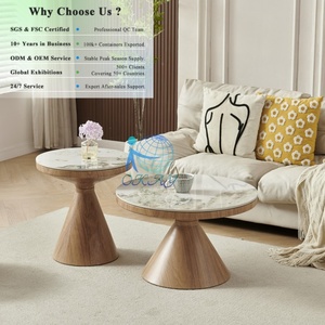 OKAY Juego de Mesas de Centro de Cerámica Decorativas para Sala de Estar, Diseño de Lujo Ligero, Moderno y Minimalista, en Piedra Sinterizada - Product Image 1