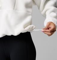 Manteau long d'hiver personnalisé avec logo, col montant, fermeture éclair, pour femme, chaud, en polaire Sherpa, sweat-shirt à quart de zip, avec capuche