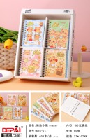 A7 Mini Spiralblock Niedlicher Butterbär Cartoon Liniertes Taschennotizbuch 80 Blatt 80g/m² Kawaii Schreibwaren für Kinder und Schüler