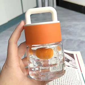 Gelas minum kaca Mini portabel dan populer, cangkir hadiah untuk anak perempuan Simpel dan tampilan tinggi - Product Image 3