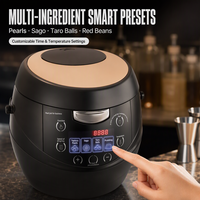 Cuiseur Électrique Commercial de Perles de Tapioca 5L, Machine à Faire Bouillir les Perles Boba avec Fonction Agitation, Pot à Perles pour Bubble Tea pour Salons de Thé au Lait