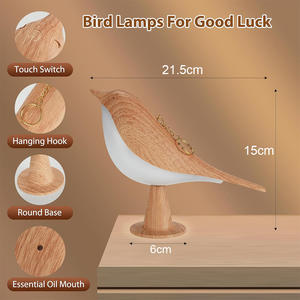 Modern Orta Boy Sevimli Kuş Masa Lambası Dokunmatik Kablosuz Başucu Lambası 3 Yollu Kısılabilir DC USB Şarj Edilebilir Komodin Lambası Yatak Odası İçin - Product Image 6