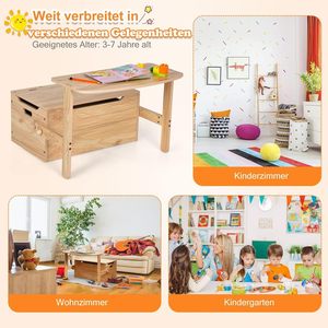 Meubles pour enfants, table d'activités en bois, banc, <span class=keywords><strong>coffre</strong></span> à jouets, 60 x 34 x 57 cm, groupe de sièges, espace de rangement, chaise pour enfant - Product Image 5