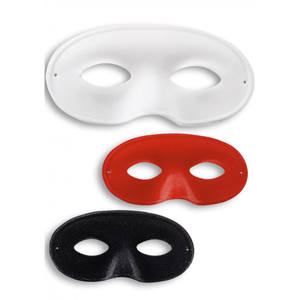 Maschera Domino in Plastica Effetto Scamosciato Assortita, Taglia Grande - Product Image 1