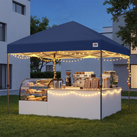 Tente pop-up robuste en acier 3m x 3m avec verrouillage central à bouton unique et pare-vent