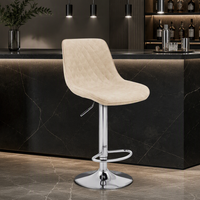 Tabouret de bar moderne à hauteur réglable avec cadre en métal rembourré pour bar à domicile, cuisine, extérieur, hôtel et salon