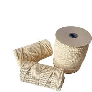 Ropemate Dây Macrame Xoắn 3 Sợi 5 Mm 50 M Dây Cotton Mềm Cao Cấp 3 Lớp Cho Dự Án Thủ Công Nghệ Nhân