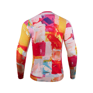 Maillot de <span class=keywords><strong>Ciclismo</strong></span> <span class=keywords><strong>Merino</strong></span> para Hombre, Manga Larga, con 3 Bolsillos Traseros, Absorbente de Humedad, Transpirable, de Secado Rápido - Product Image 3