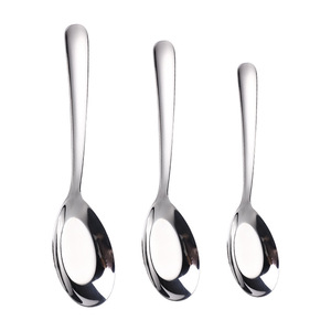 Cuchara de acero inoxidable 304, cuchara de alimentación para niños, cuchara de fondo plano, cuchara de postre, cuchara coreana, cuchara de mango largo, suministros para hoteles - Product Image 5