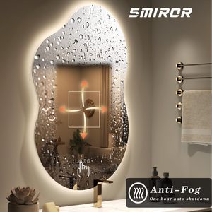 <span class=keywords><strong>Espejo</strong></span> de Baño Inteligente con Retroiluminación LED en Forma de Nube Irregular, con Luces LED Cálidas para Maquillarse - Product Image 4