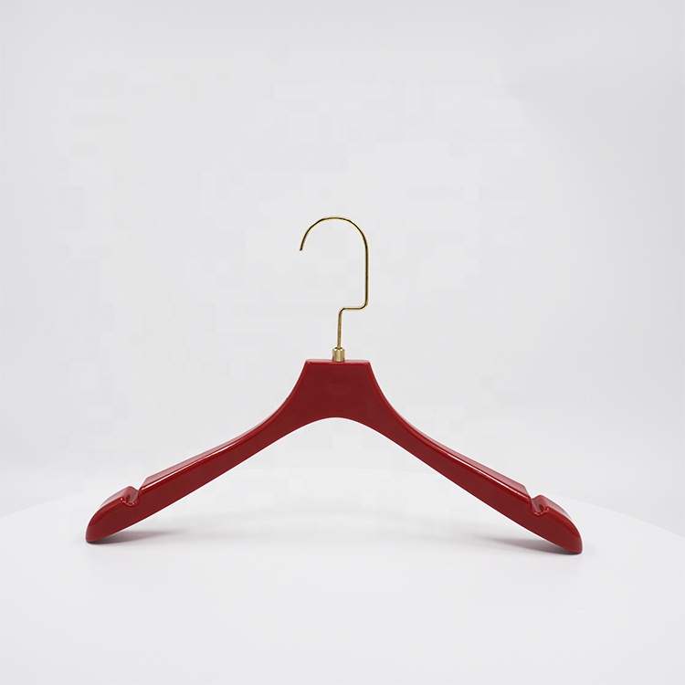 Сверхмощный широкая одежда с коротким рукавом костюм металлический крюк красный деревянная вешалка для пальто