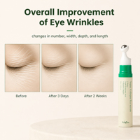 Sérum pour les yeux au collagène végétalien à marque privée, triple boost de peptides HA, élasticité de la peau, atténuation des ridules et cernes, 0,33 fl oz