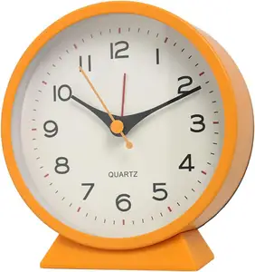 Morden 0range Relógio de mesa para decoração de casa Despertador de estudante para crianças Mini Relógio de mesa pequeno Kisd personalizado