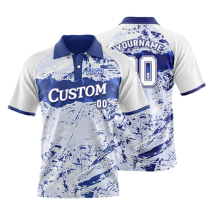 T-shirt de golf décontracté et professionnel pour homme, coupe classique, manches courtes, anti-plis, avec logo personnalisé sublimé sur la poche, idéal pour l'été - Product Image 1