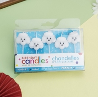 Bougie de gâteau créative en forme de chien de dessin animé pour enfants et adultes, en cire de paraffine, forme ovale - Bougie de pâtisserie pour la fête des Pères et la remise des diplômes