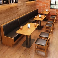 Combinaison Table et Chaises de Restaurant Thème Rétro Minimaliste pour Bar, Café et Restaurant