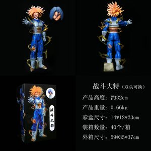 32CM Anime Statue <span class=keywords><strong>Super</strong></span> <span class=keywords><strong>Saiyan</strong></span> Trunks <span class=keywords><strong>2</strong></span> Têtes Mobile Dragon PVC Anime Figure Modèle Jouet PVC Matériel Unisexe Dessin Animé Style - Product Image 4