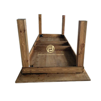 Table et chaises en pin de style rustique pour mariage, vente en gros d'usine, bois massif, style rustique