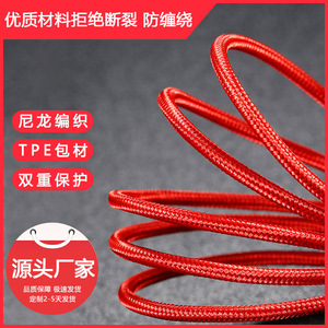 Câble de charge 3 en 1 en nylon tressé Type C Micro USB Lightning, charge rapide, 1m, câble de données pour téléphone portable avec adaptateur - Product Image 4