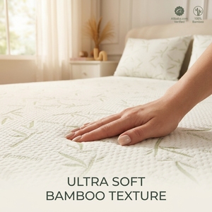 Funda de colchón impermeable de bambú ecológica, hipoalergénica, con <span class=keywords><strong>barrera</strong></span> líquida y silenciosa, protector de cama. - Product Image 6