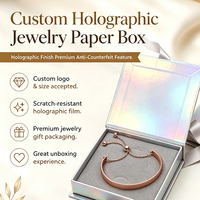 Boîte à bijoux rigide personnalisée avec sceau de sécurité holographique, emballage anti-contrefaçon pour bracelet, impression offset avec logo OEM