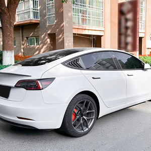 Tesla Model 3 Rear Window Louver Car Decals Piano Black Carbon Fiber Texture Adhesive ABS Exterior Modification 2017-2024 - Product Image 3