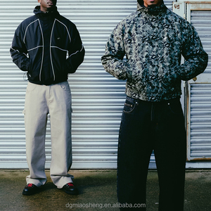 Veste coupe-vent réversible en nylon camouflage surdimensionnée pour <span class=keywords><strong>homme</strong></span>, avec lignes réfléchissantes et bordures personnalisées, idéale pour la randonnée - Product Image 3